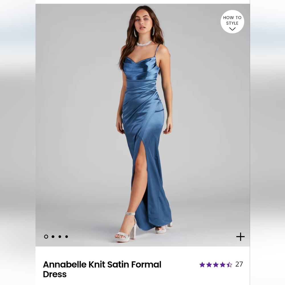 Annabelle Knit Satin Formal Dress